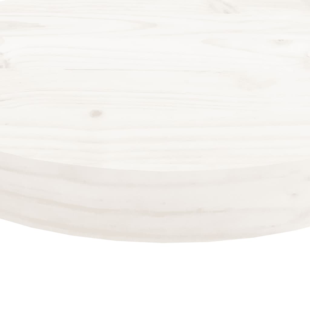 vidaXL Table Top Round White Ø30x3 cm Solid Wood Pine