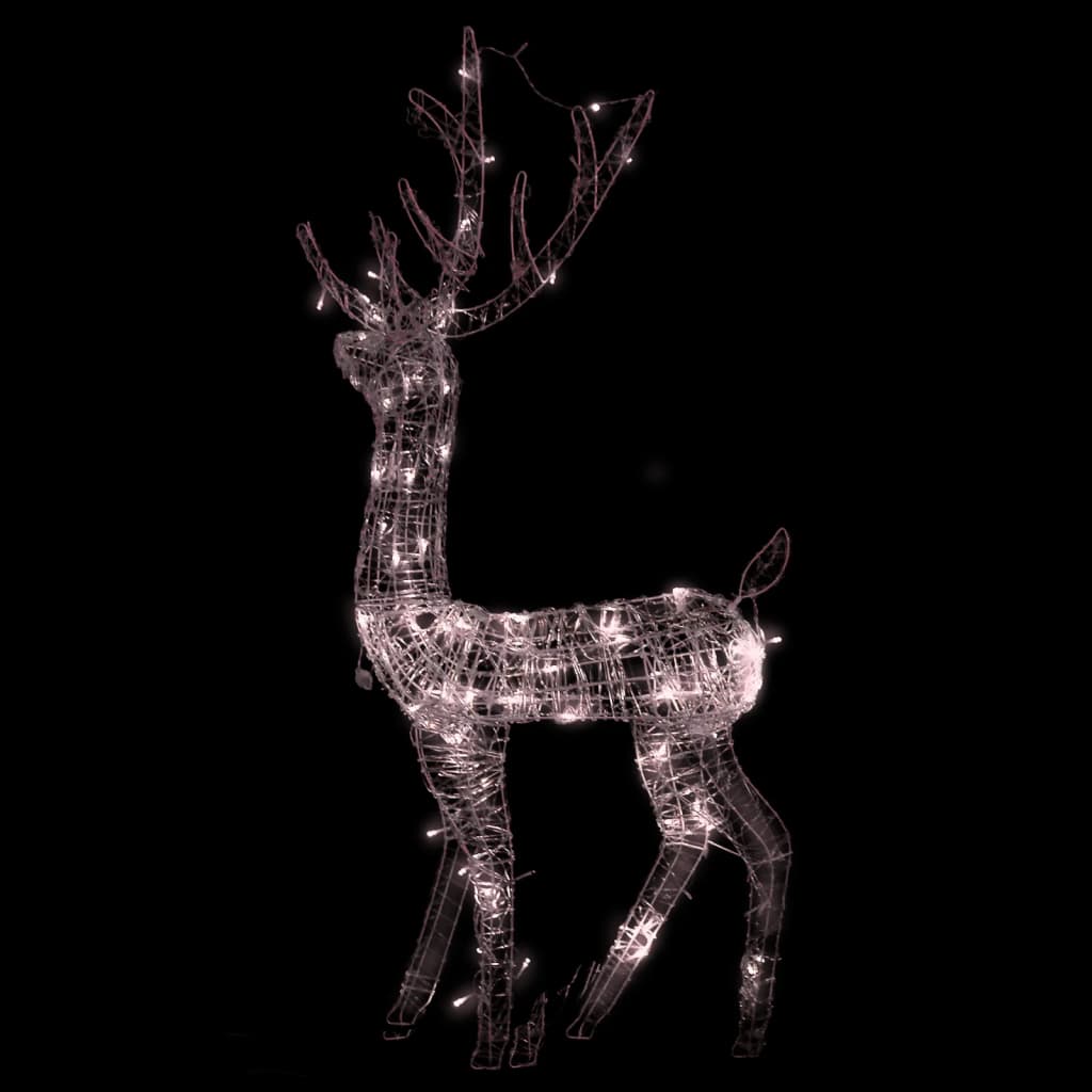 vidaXL Acrylic Reindeer Christmas Decoration 140 LEDs 120cm Warm White