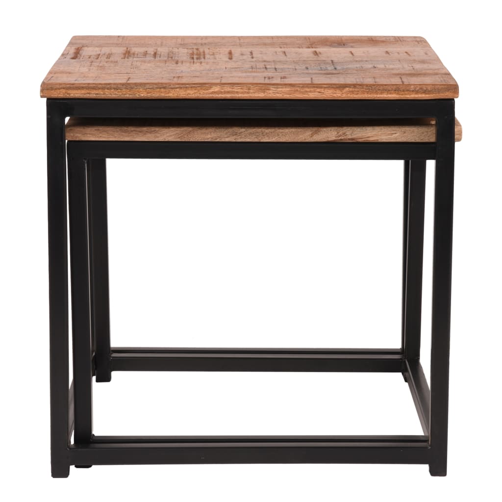 LABEL51 2 Piece Coffee Table Set Twain Wood/Black