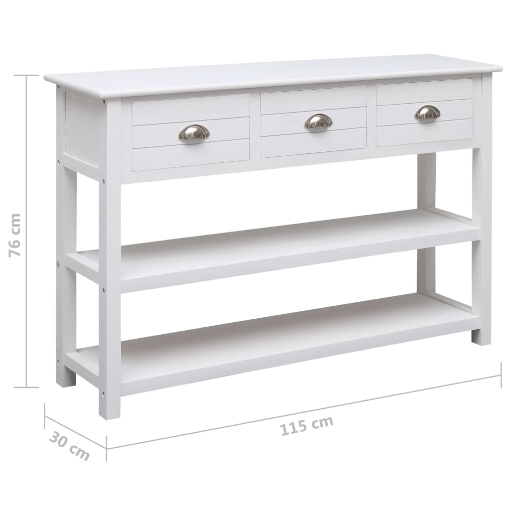 vidaXL Sideboard White 115x30x76 cm Wood