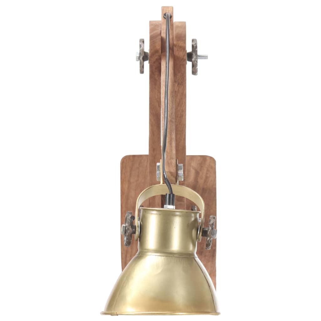 vidaXL Wall Lamp Industrial Style Brass Round E27