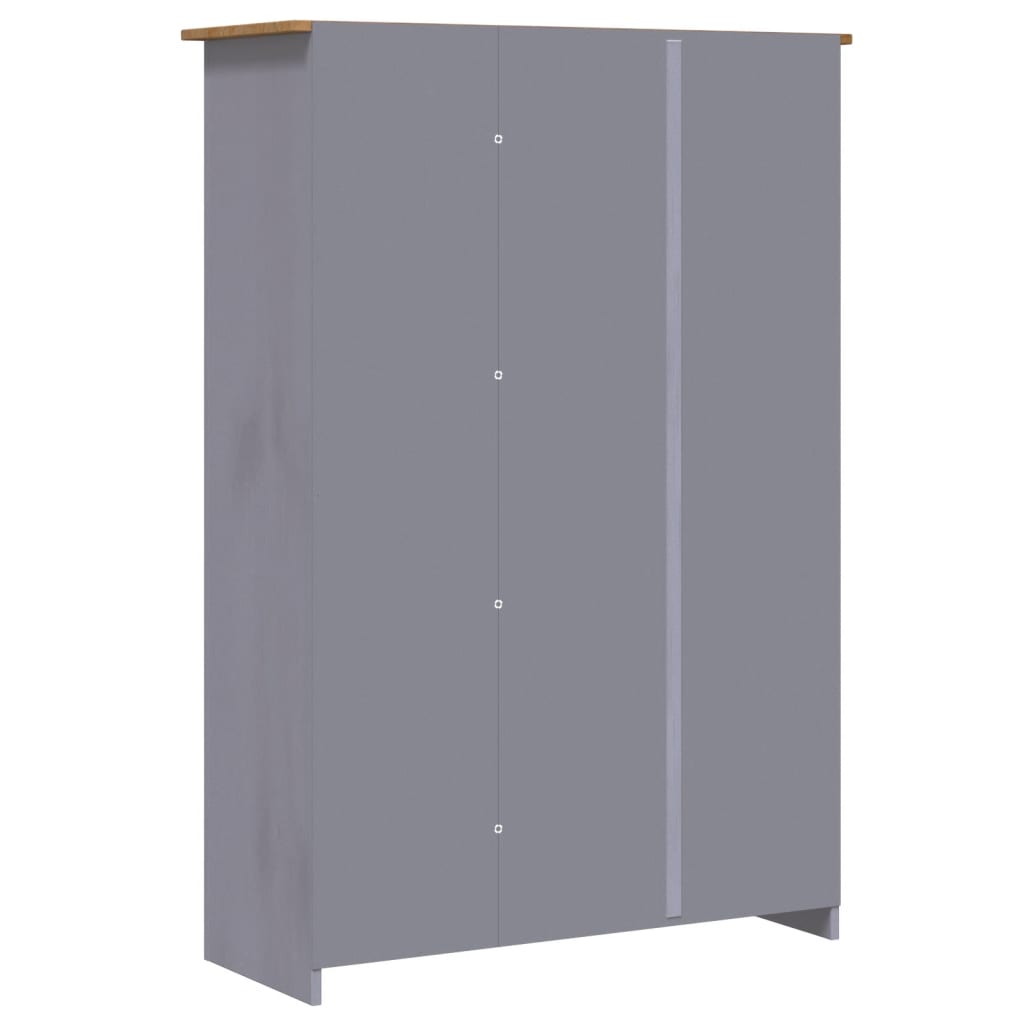 vidaXL 3-Door Wardrobe Grey 118x50x171.5 cm Pine Panama Range