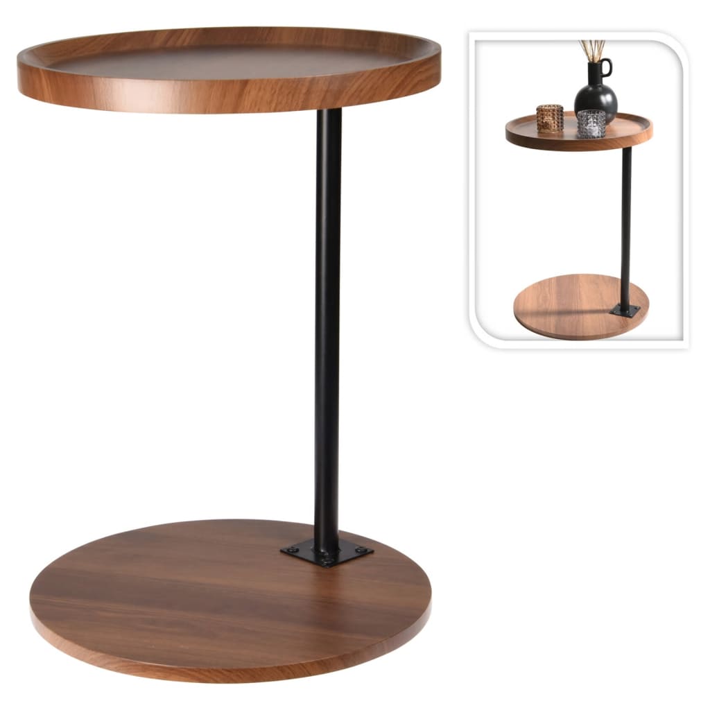 Home&Styling Side Table 2-Tier Brown and Black