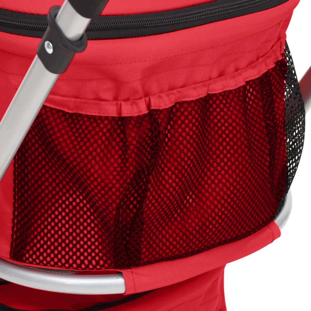 vidaXL 2-Layers Folding Dog Stroller Red 83x48x97 cm Oxford Fabric
