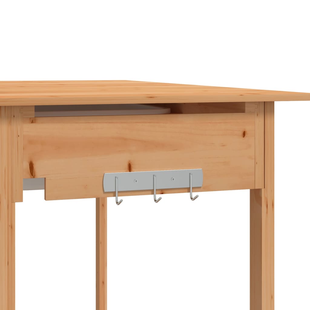 vidaXL Potting Table with Sink Brown 147.5x44x139.5 cm Solid Wood Fir