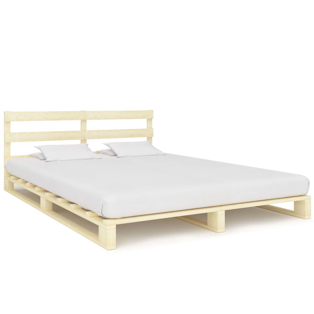 vidaXL Pallet Bed Frame Solid Pine Wood 180x200 cm Super King