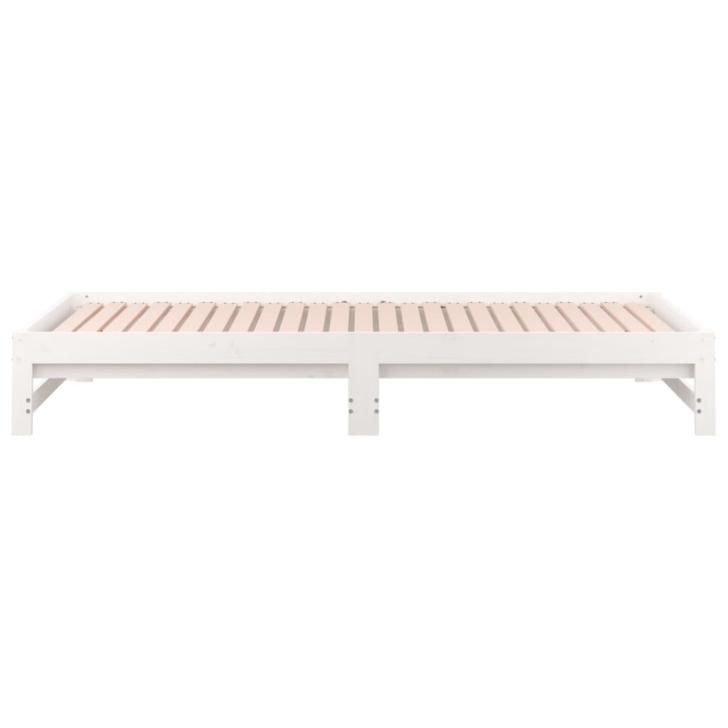 vidaXL Pull-out Day Bed White 2x(90x200) cm Solid Wood Pine