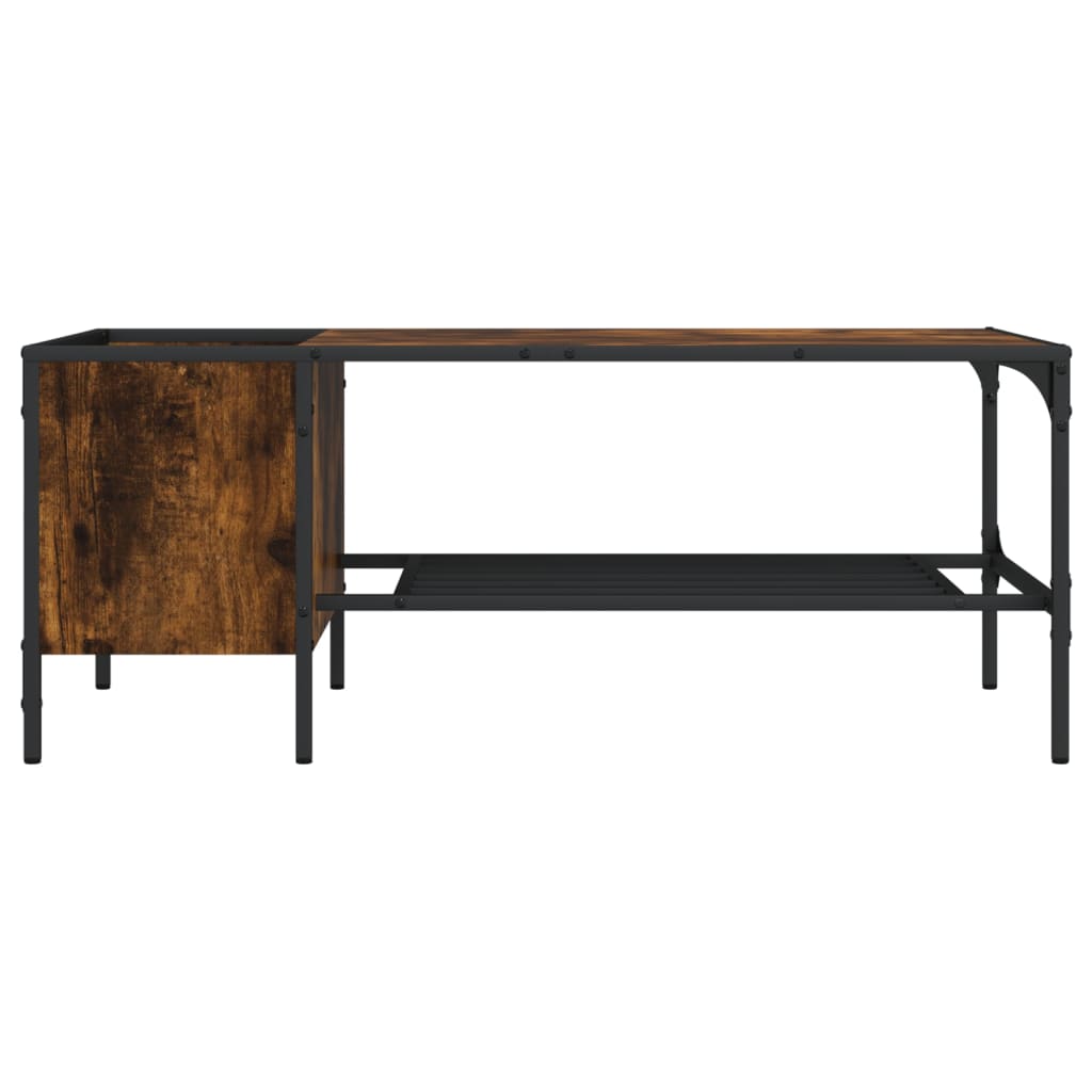 vidaXL Coffee Table with Rack Smoked Oak 100x51x40 cm Engineered Wood