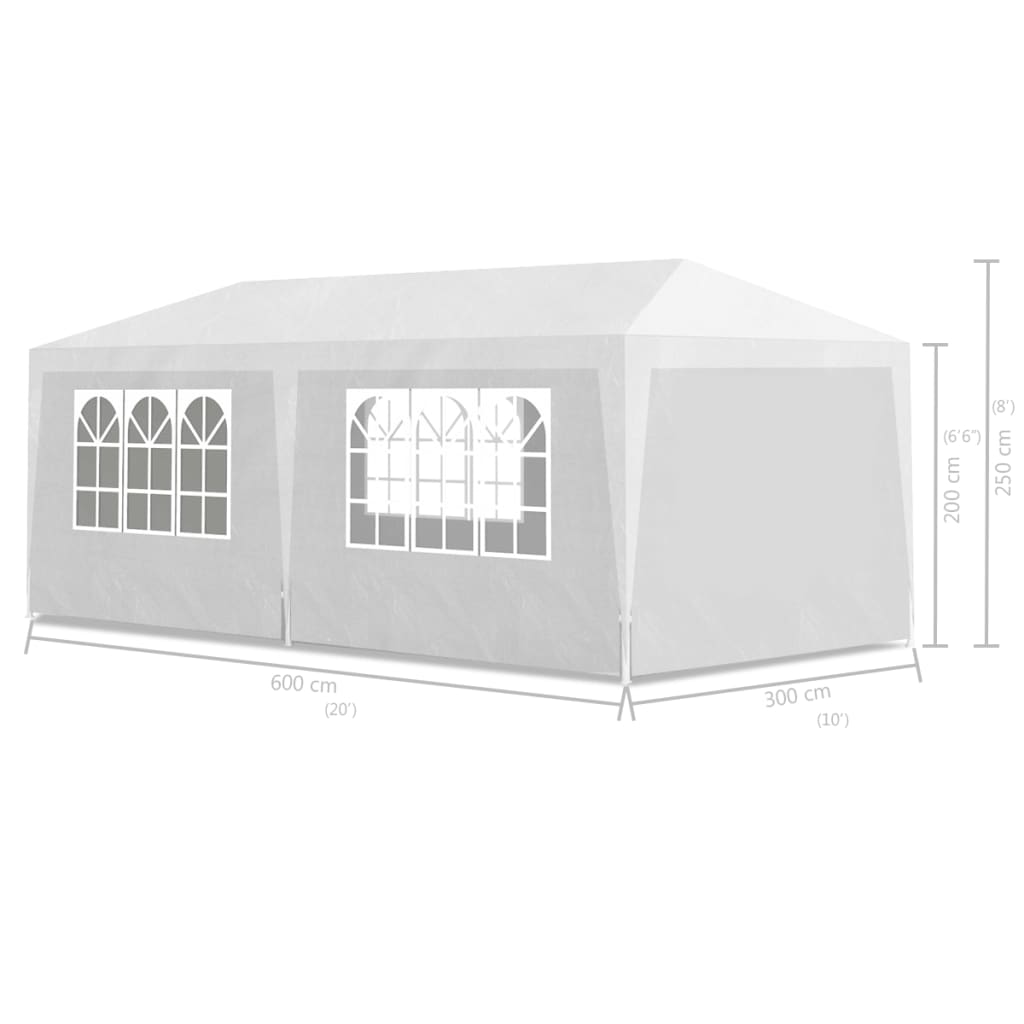 vidaXL Party Tent 3x6 m White