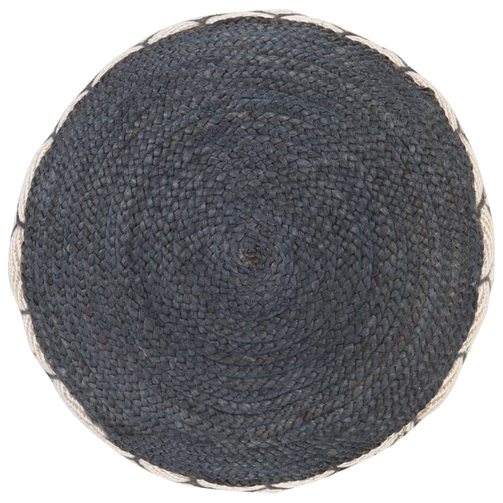 vidaXL Woven/Knitted Pouffe Jute Cotton 50x30 cm Blue