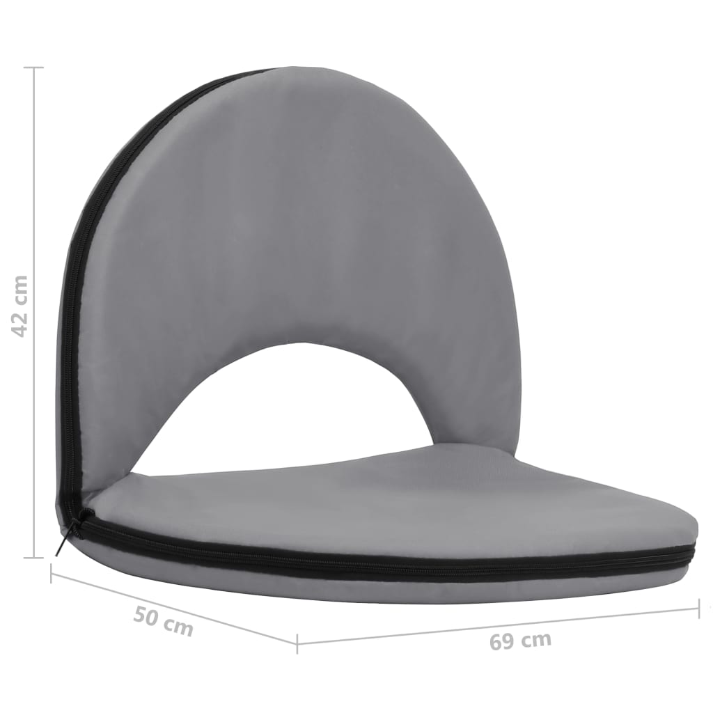 vidaXL Foldable Ground Chair 2 pcs Grey Steel and Fabric