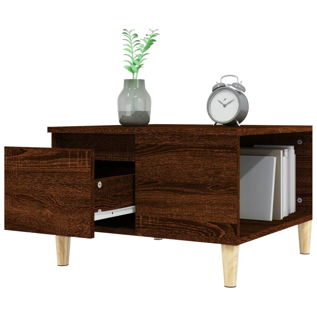 vidaXL Coffee Table Brown Oak 55x55x36.5 cm Engineered Wood