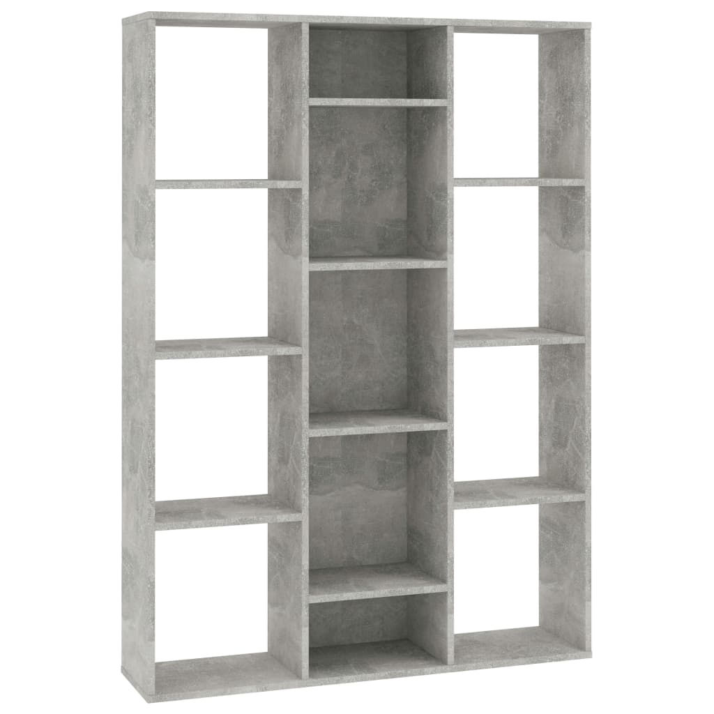 vidaXL Room Divider/Book Cabinet Concrete Grey 100x24x140 cm Chipboard