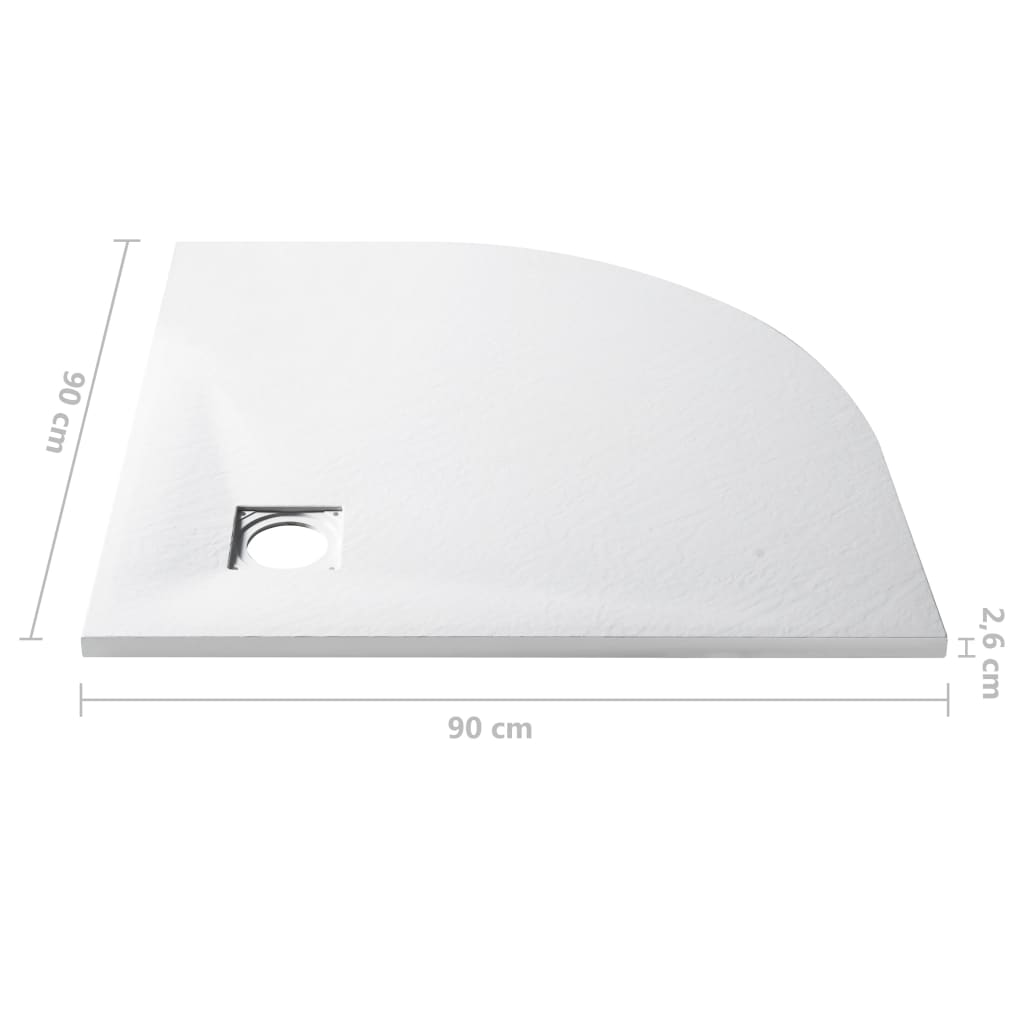 vidaXL Shower Tray SMC White 90x90 cm