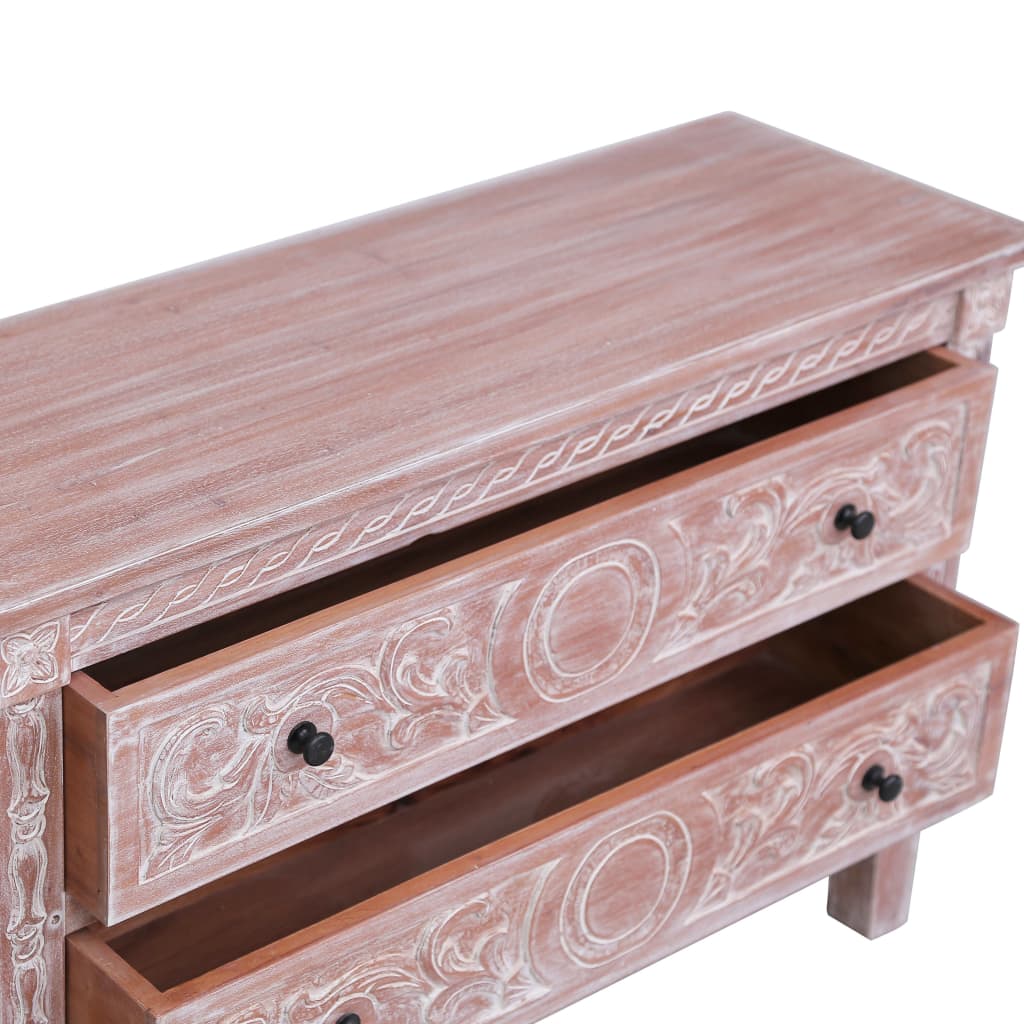 vidaXL Sideboard with 2 Drawers 90x30x60 cm Solid Mahogany Wood