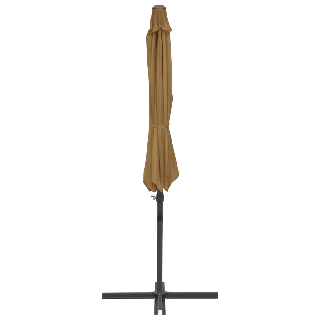 vidaXL Cantilever Umbrella with Steel Pole Taupe 300 cm