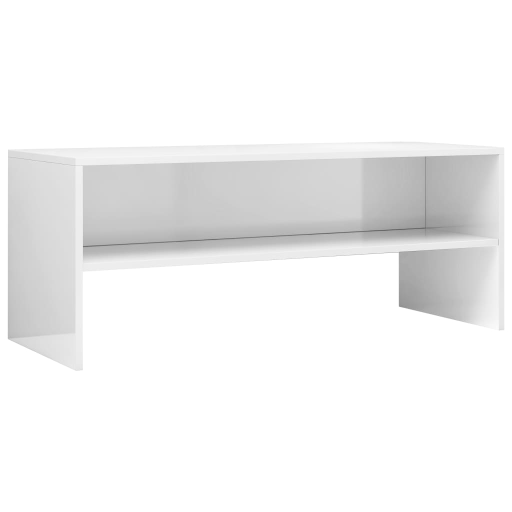 vidaXL TV Cabinet High Gloss White 100x40x40 cm Engineered Wood