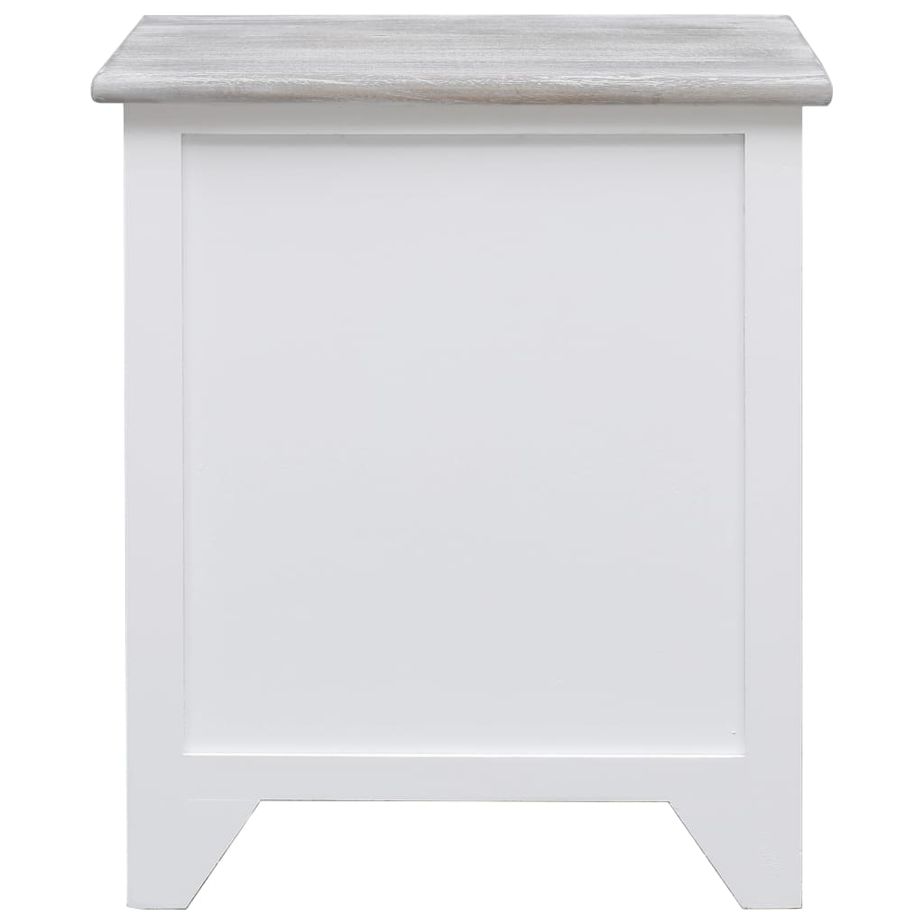 vidaXL Bedside Cabinet White 38x28x45 cm Paulownia Wood