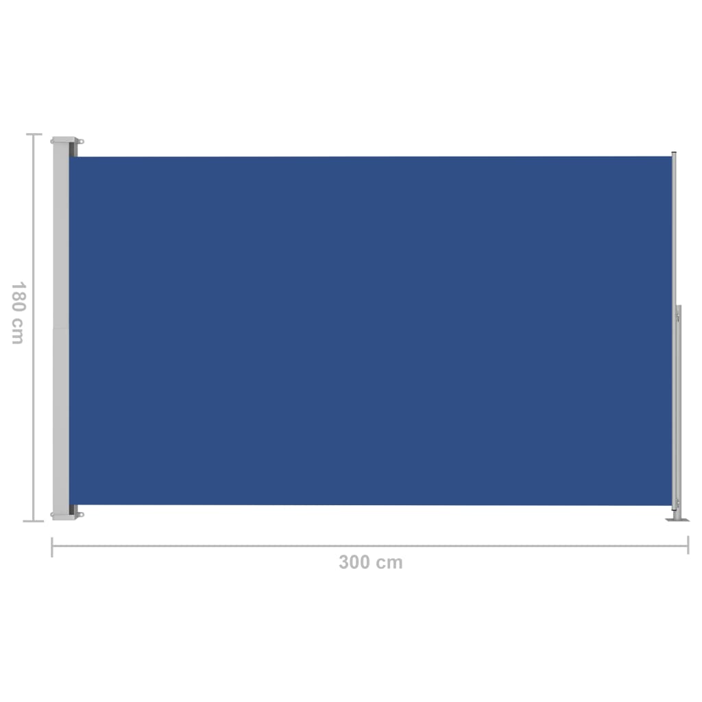 vidaXL Patio Retractable Side Awning 180x300 cm Blue