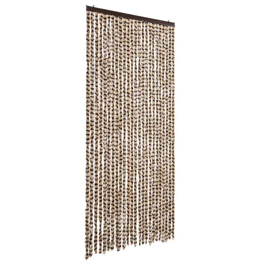vidaXL Fly Curtain Beige and Brown 100x200 cm Chenille