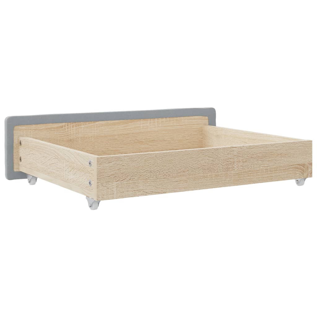 vidaXL Bed Storage Drawers 2 pcs Light Grey Engineered Wood and Fabric