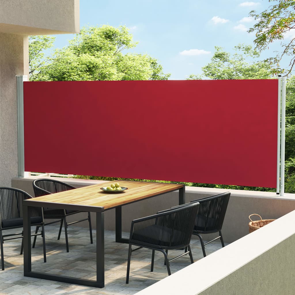vidaXL Patio Retractable Side Awning 600x160 cm Red