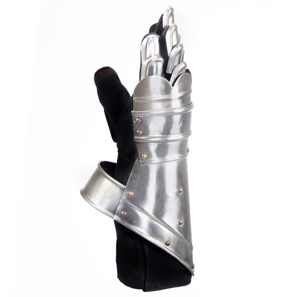 vidaXL Medieval Knight Gauntlets Replica LARP Silver Steel
