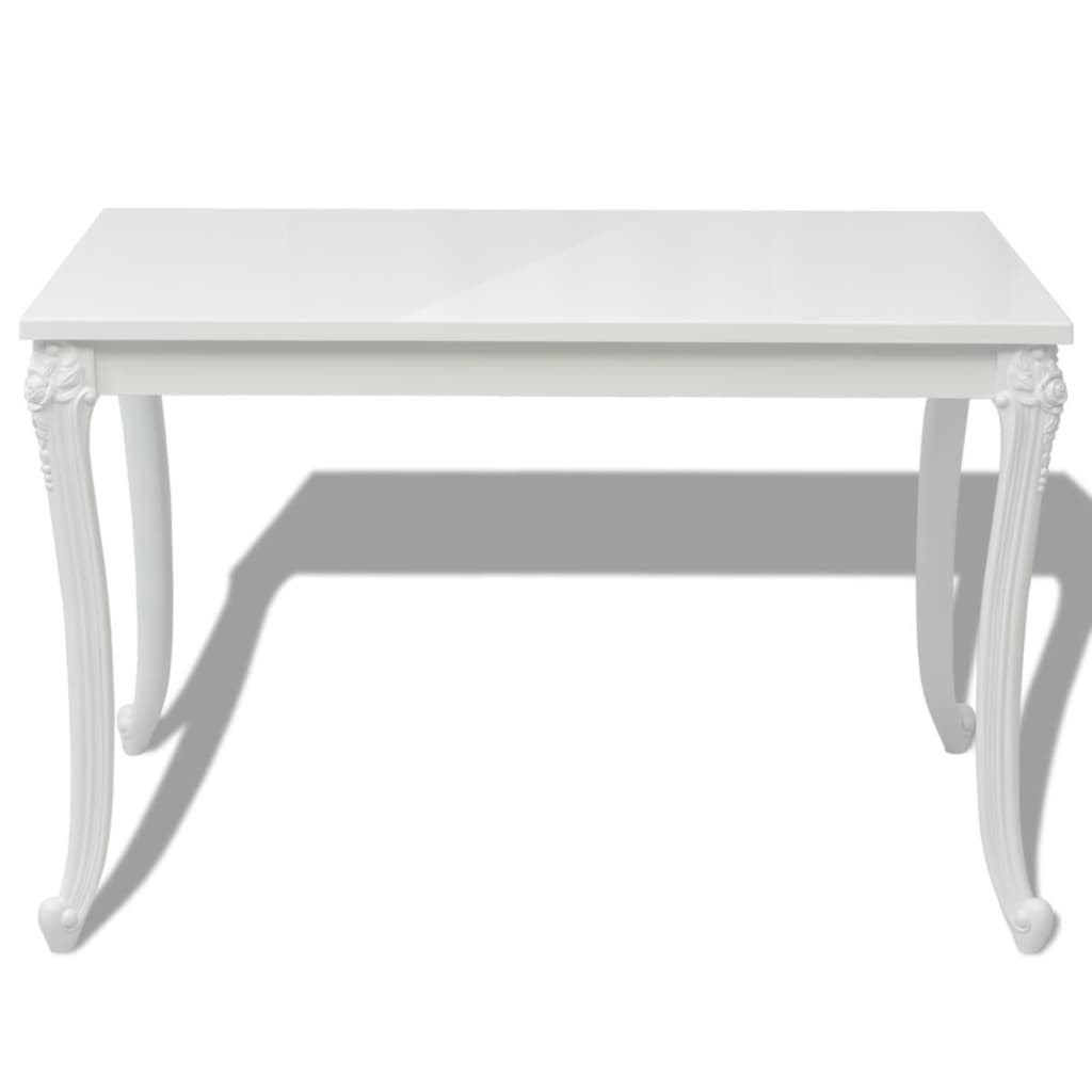 vidaXL Dining Table 116x66x76 cm High Gloss White