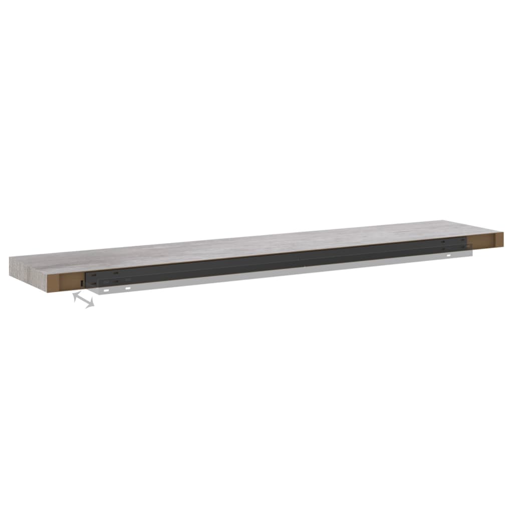 vidaXL Floating Wall Shelf Concrete Grey 120x23.5x3.8 cm MDF