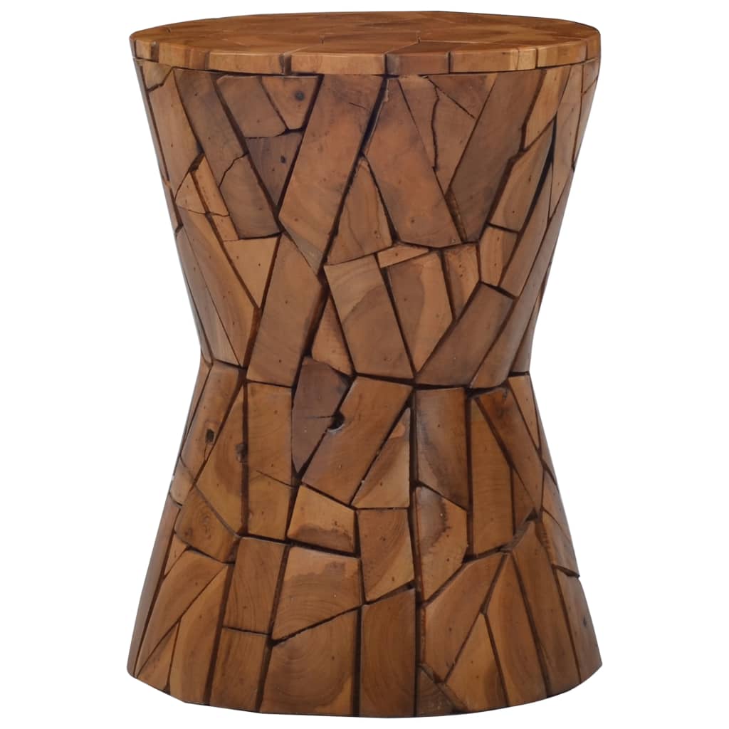vidaXL Mosaic Stool Brown Solid Teak Wood