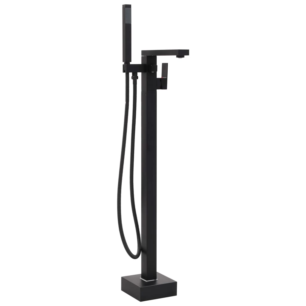 vidaXL Freestanding Bathtub Faucet Black Stainless Steel 90 cm
