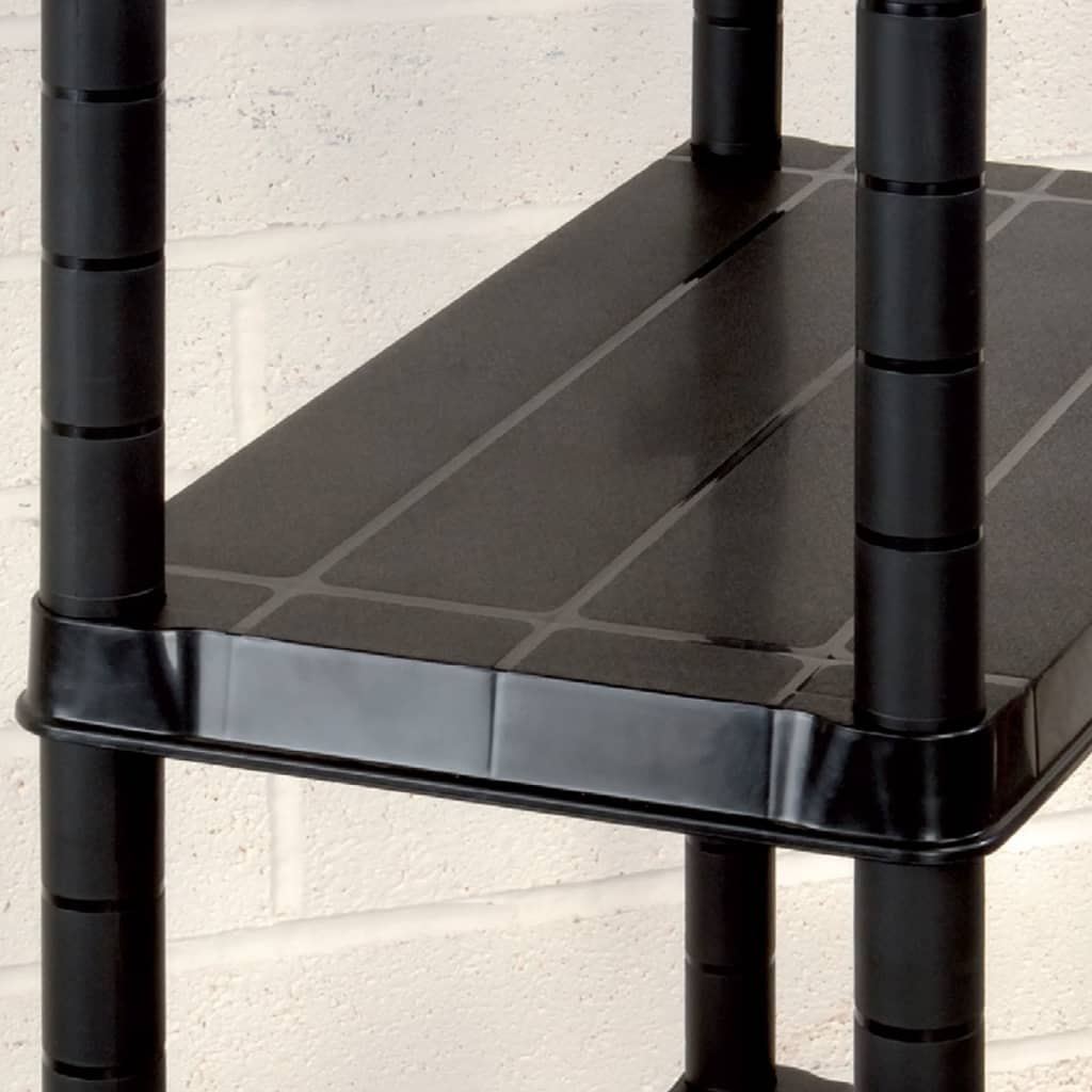 vidaXL Storage Shelf 4-Tier Black 183x30.5x130 cm Plastic