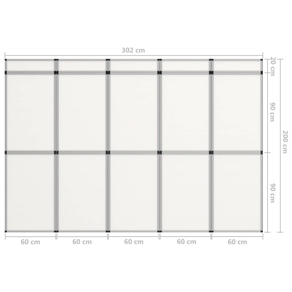 vidaXL 15-Panel Folding Exhibition Display Wall 302x200 cm White