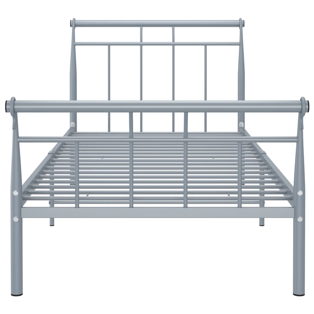 vidaXL Bed Frame Grey Metal 90x200 cm