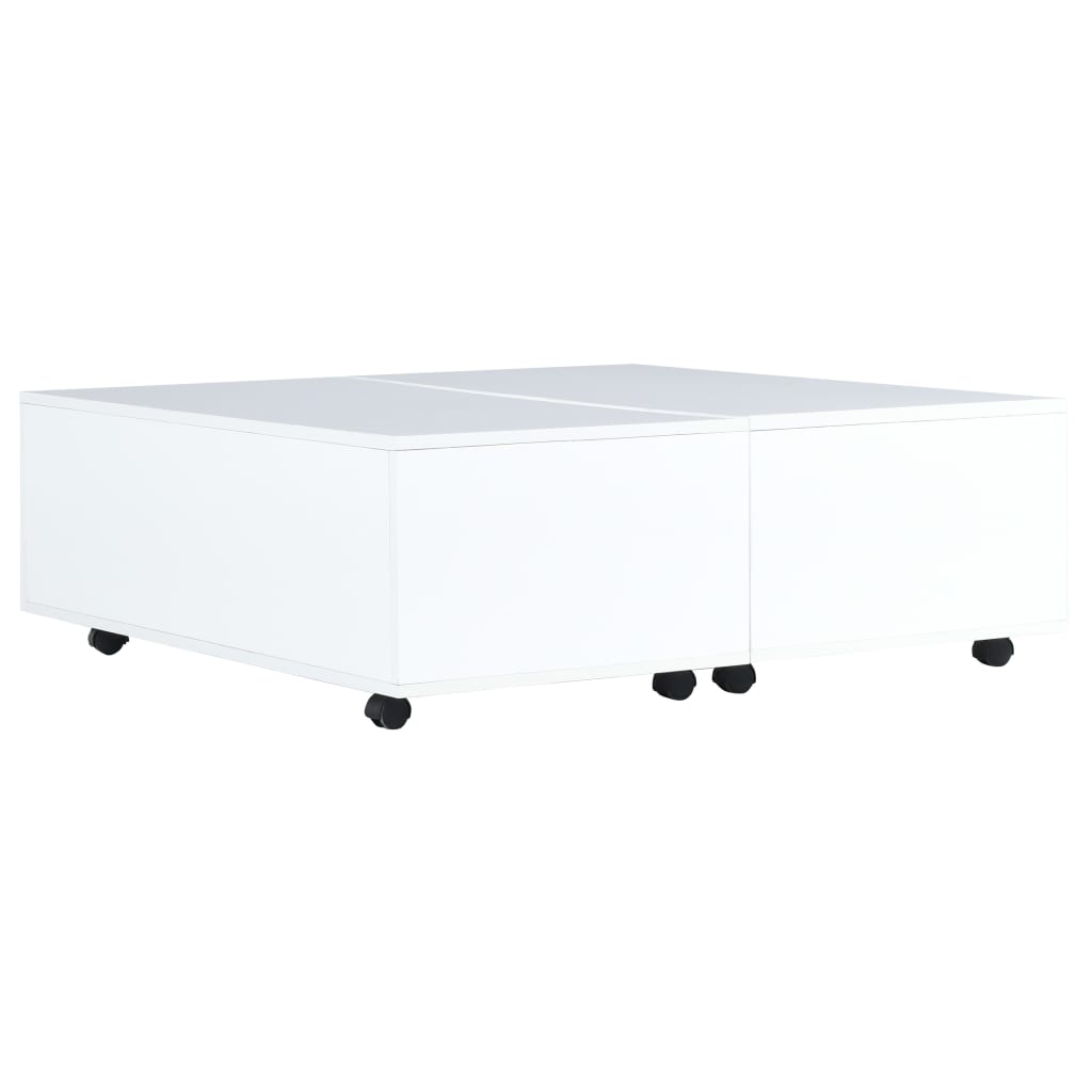 vidaXL Coffee Table High Gloss White 100x100x35 cm vidaXL.co.uk