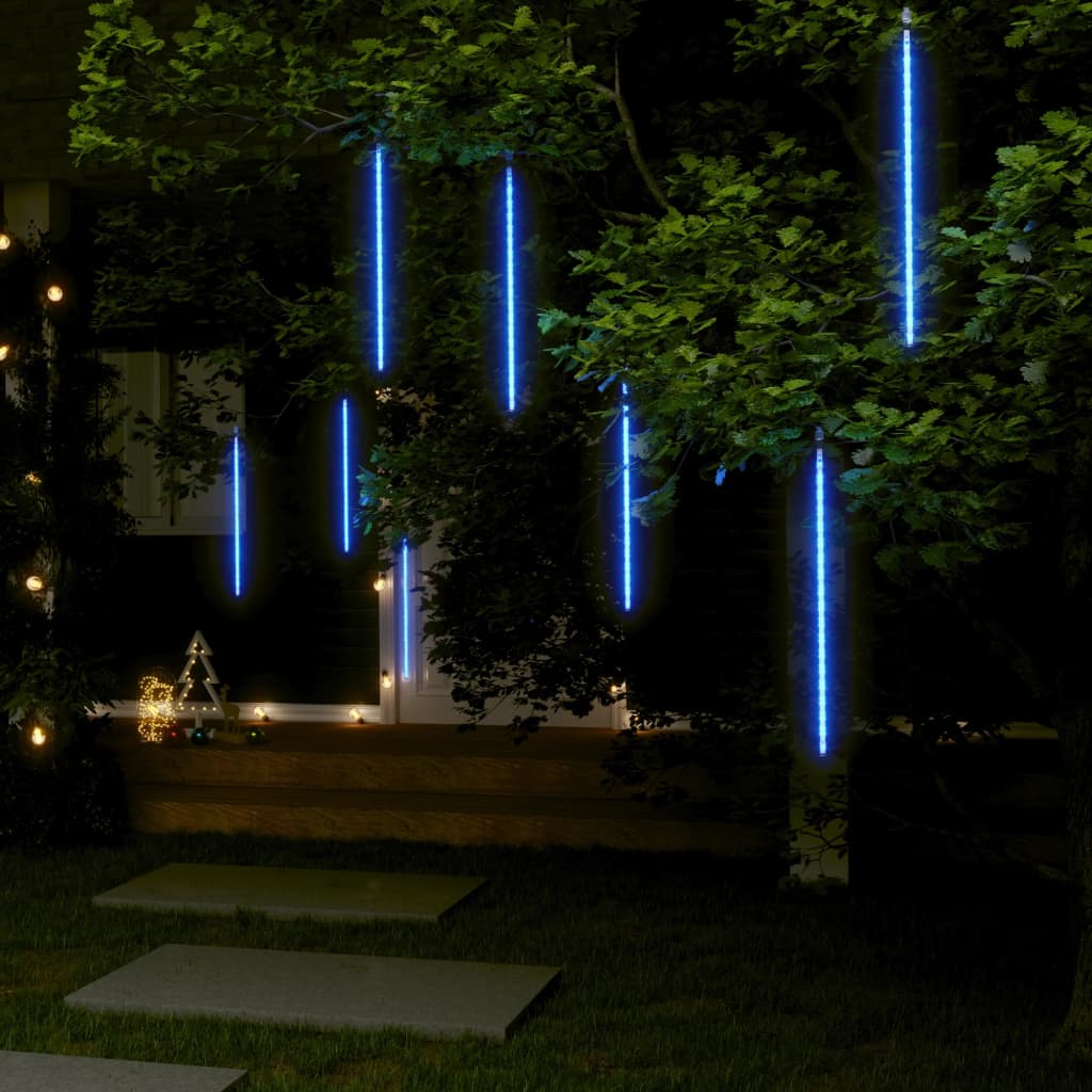 vidaXL Meteor Lights 8 pcs 50 cm Blue 288 LEDs Indoor Outdoor