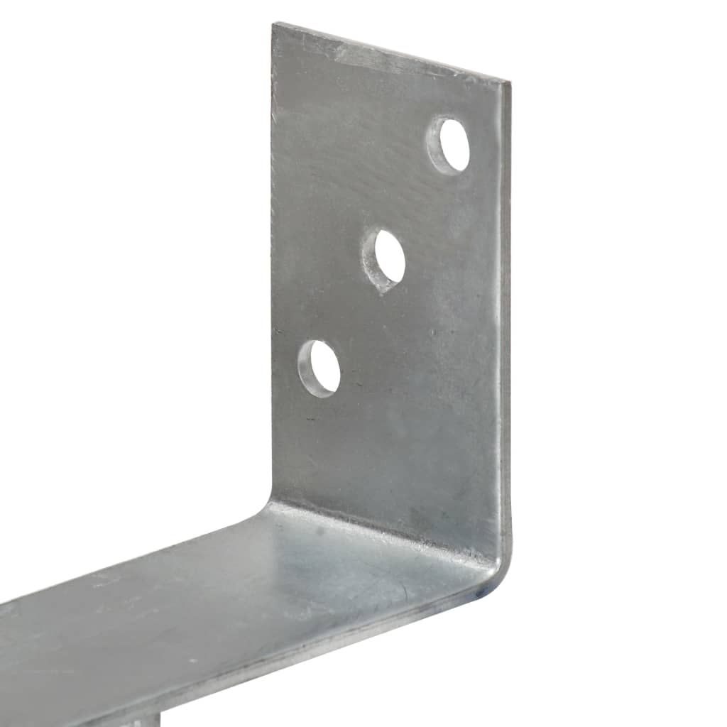 vidaXL Fence Anchors 6 pcs Silver 8x6x30 cm Galvanised Steel
