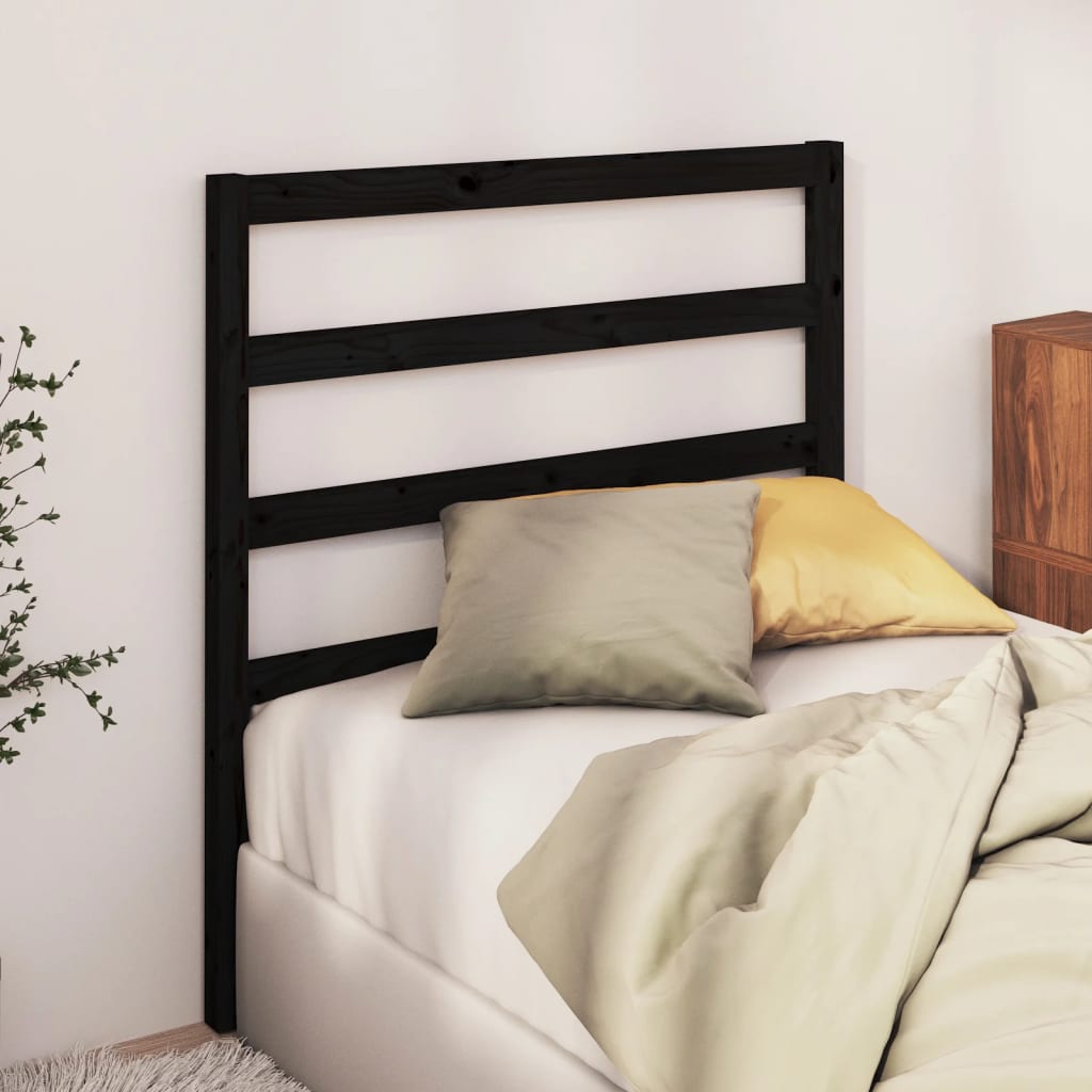 vidaXL Bed Headboard Black 95x4x100 cm Solid Wood Pine