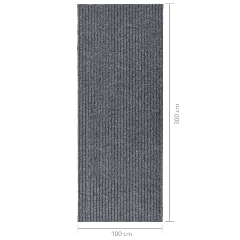vidaXL Dirt Trapper Carpet Runner 100x300 cm Grey
