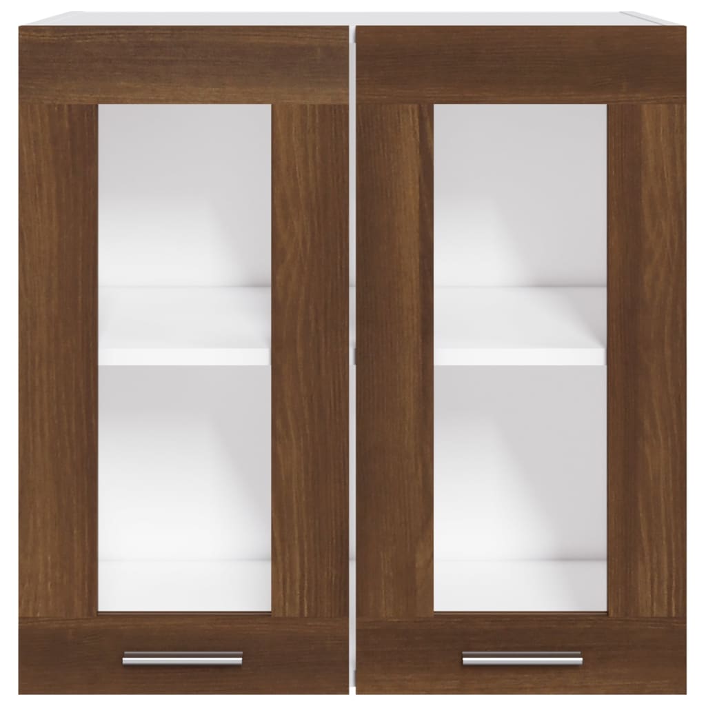 vidaXL Hanging Glass Cabinet Brown Oak 60x31x60 cm Engineered Wood