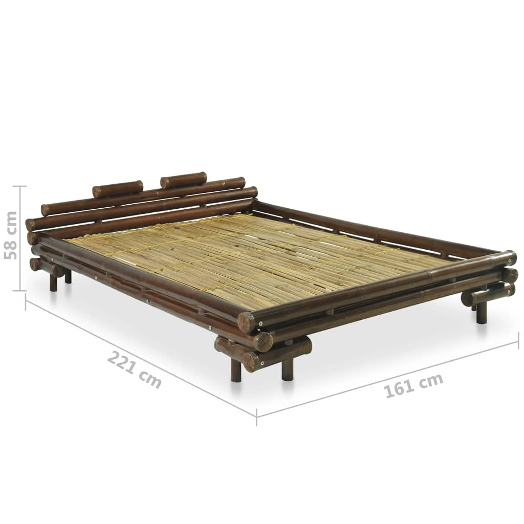 vidaXL Bed Frame Dark Brown Bamboo 140x200 cm