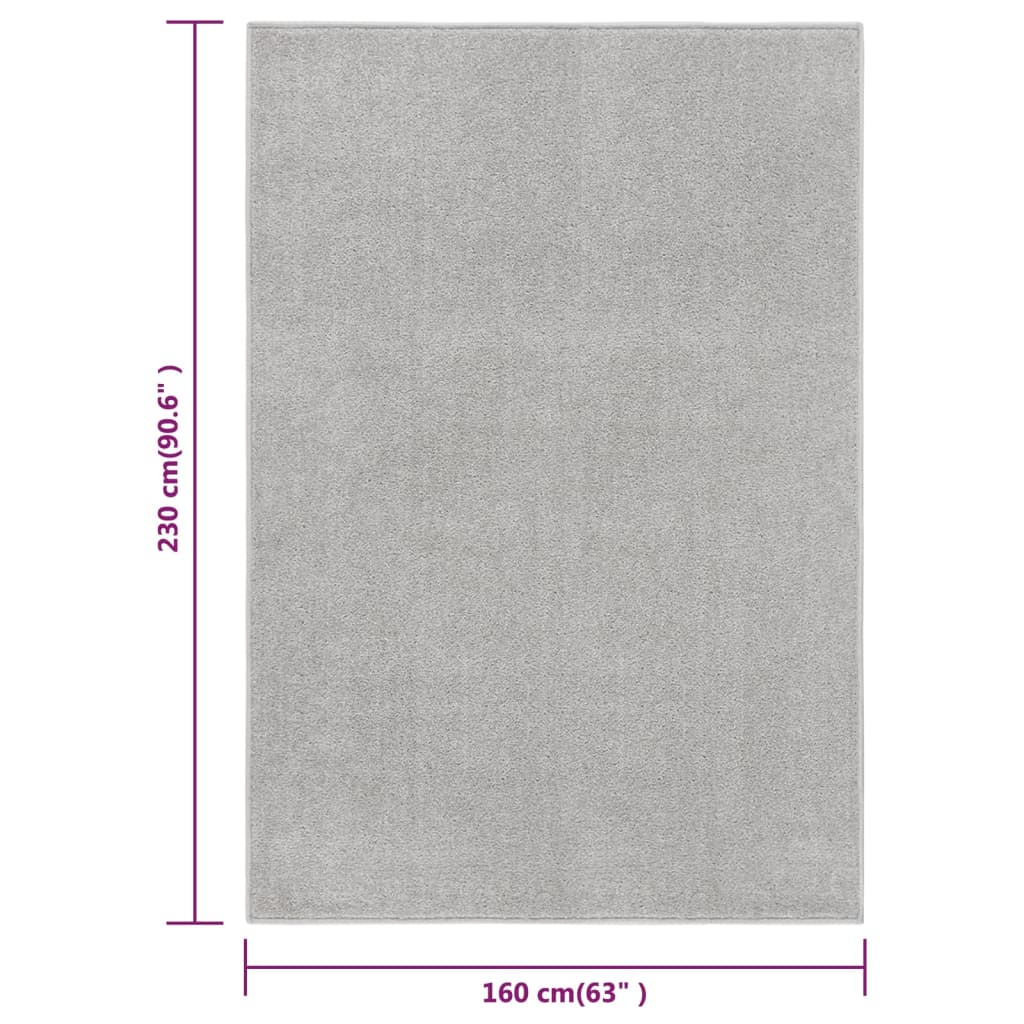 vidaXL Rug Short Pile 160x230 cm Light Grey