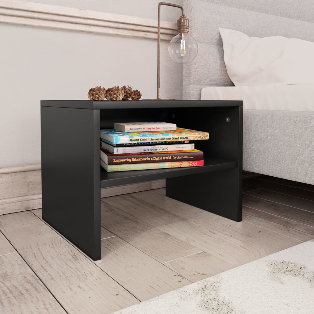 vidaXL Bedside Cabinet Black 40x30x30 cm Chipboard