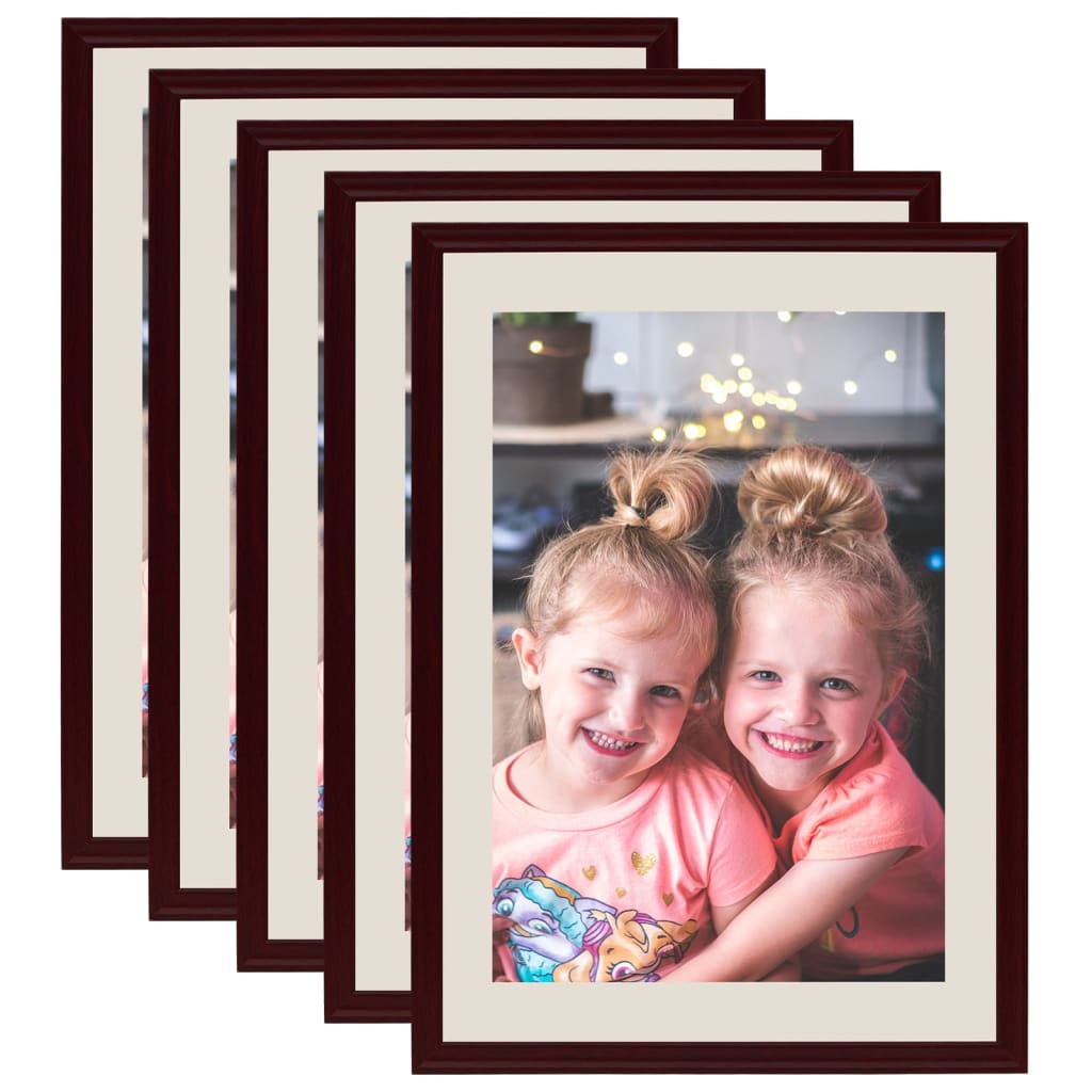 vidaXL Photo Frames Collage 5 pcs for Wall or Table Dark Red 59.4x84 cm