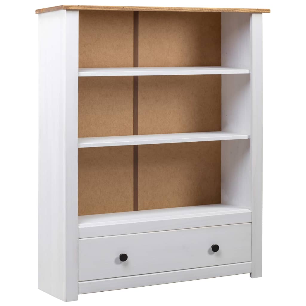 vidaXL Bookcase White 80x35x110 cm Solid Pine Wood Panama Range