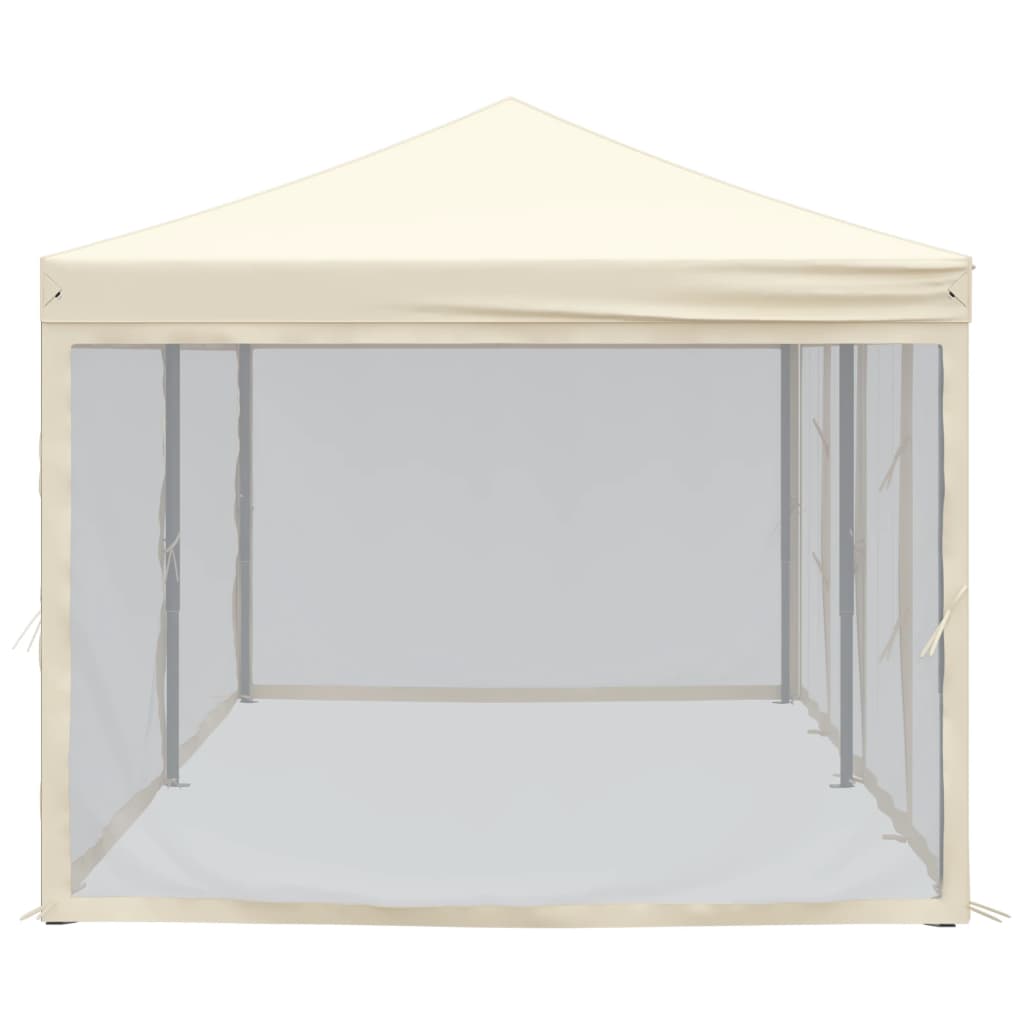 vidaXL Folding Party Tent with Sidewalls Cream 3x6 m