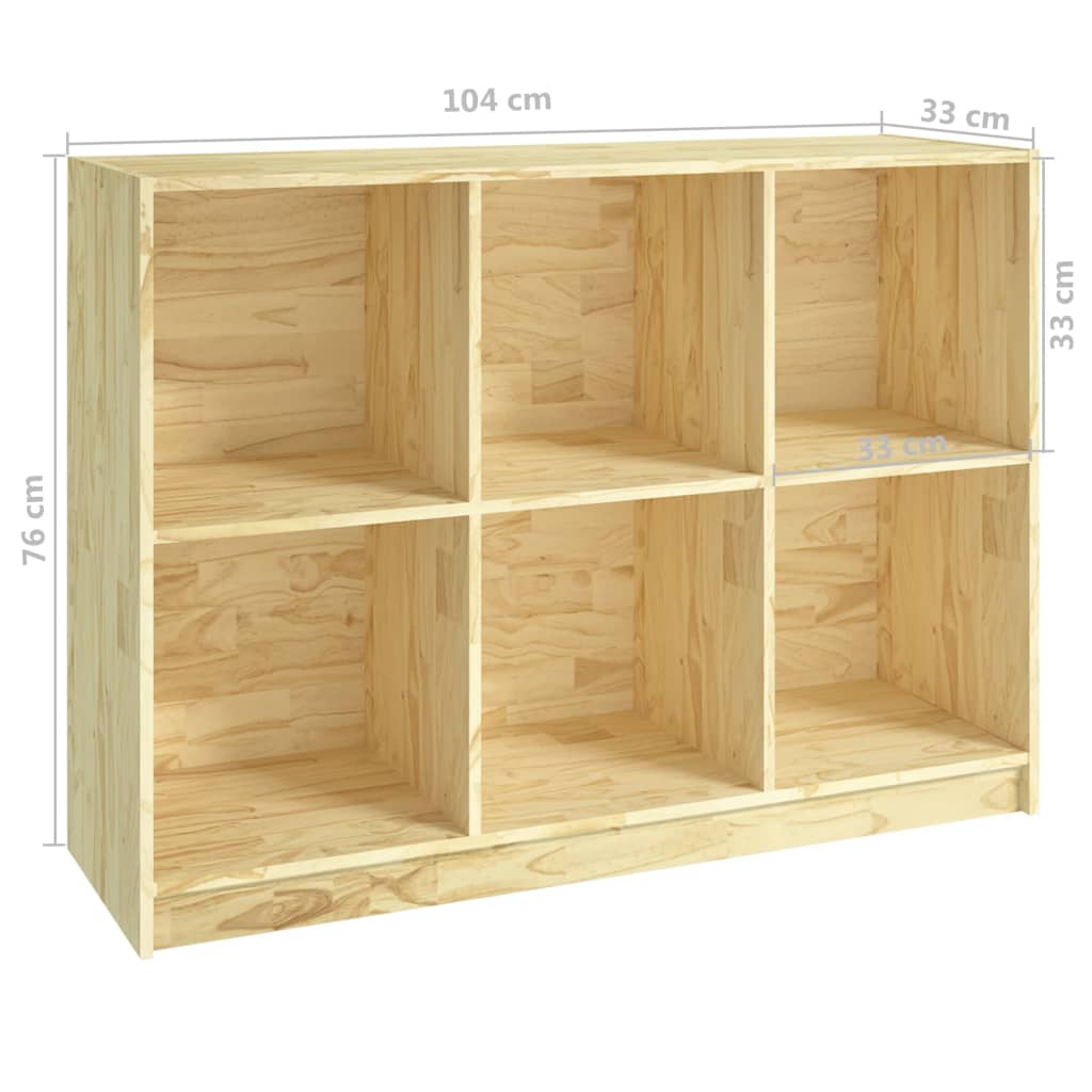 vidaXL Book Cabinet 104x33x76 cm Solid Pinewood