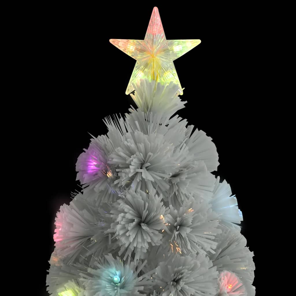 vidaXL Artificial Pre-lit Christmas Tree White 180 cm Fibre Optic