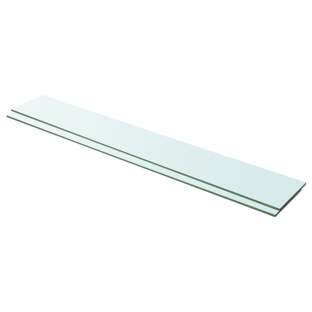vidaXL Shelves 2 pcs Panel Glass Clear 100x15 cm