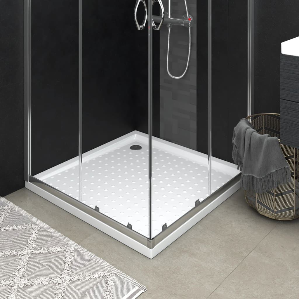 vidaXL Shower Base Tray with Dots White 80x80x4 cm ABS